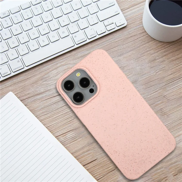 Étui pour iPhone 12 / 12 Pro en paille de blé + TPU entièrement biodégradable - Rose