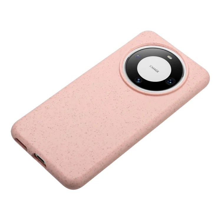 Para Huawei Mate 60 Case Magnetic TPU+Wheat Straw Telep Cubierta - Rosa