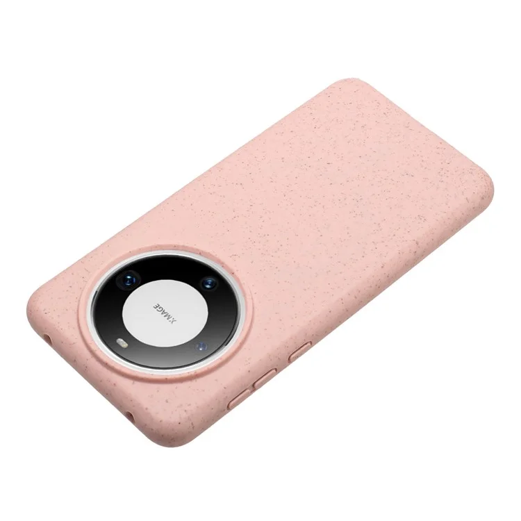 Para Huawei Mate 60 Case Magnetic TPU+Wheat Straw Telep Cubierta - Rosa