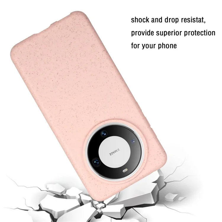 Para Huawei Mate 60 Case Magnetic TPU+Wheat Straw Telep Cubierta - Rosa