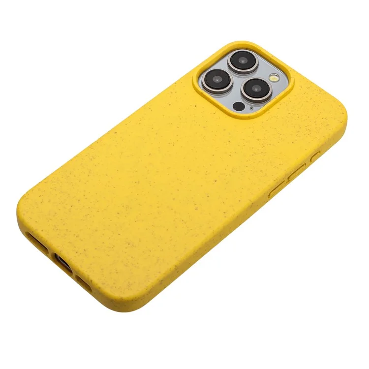For iPhone 12 Pro Max Case Eco Wheat Straw Made Biodegradable Phone Cover - Yellow