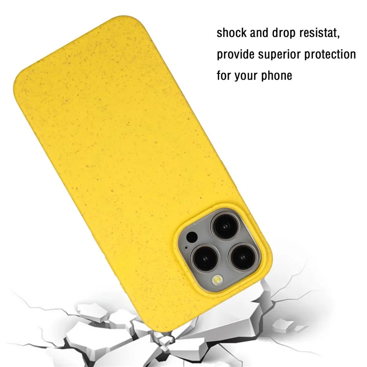 For iPhone 12 Pro Max Case Eco Wheat Straw Made Biodegradable Phone Cover - Yellow