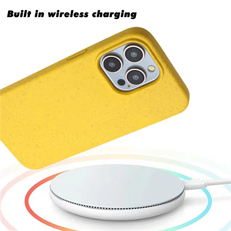 For iPhone 12 Pro Max Case Eco Wheat Straw Made Biodegradable Phone Cover - Yellow