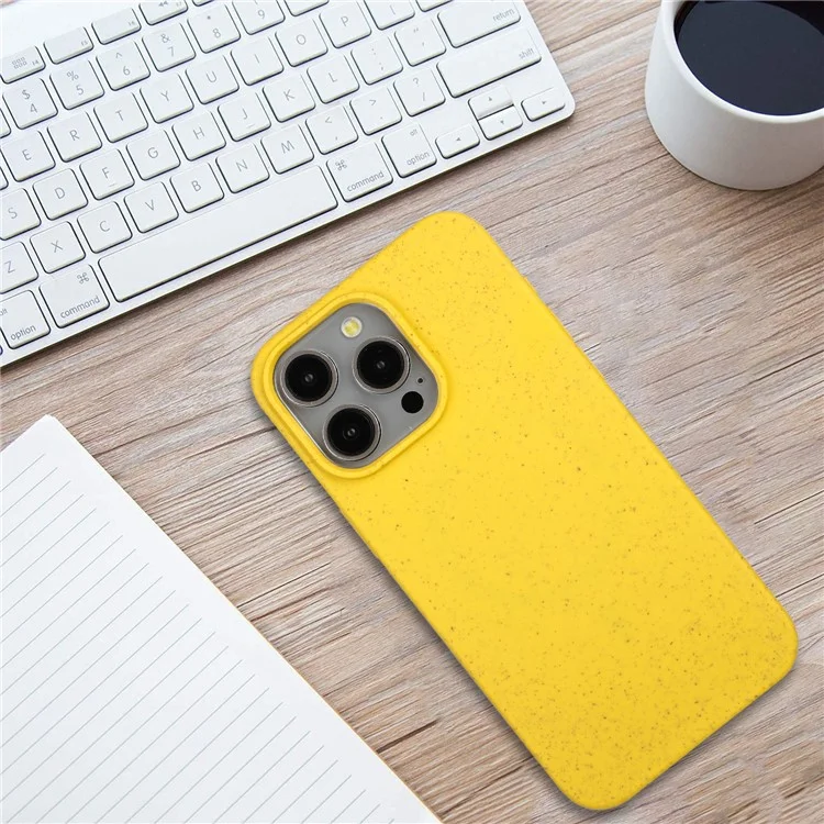 For iPhone 12 Pro Max Case Eco Wheat Straw Made Biodegradable Phone Cover - Yellow