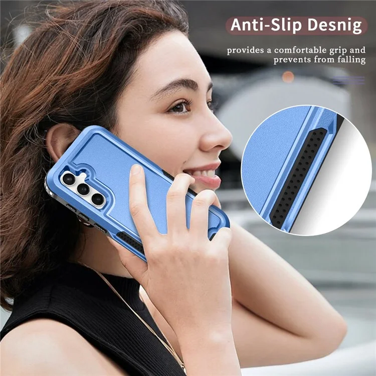 Per Samsung Galaxy S23 FE Case PC + Custodia per telefono antiscivolo in silicone - Zaffiro