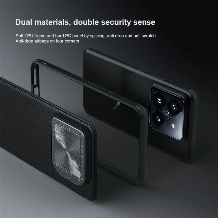 NILLKIN CamShield Prop Magnetic Series for Xiaomi 14 Phone Case with Lens Cover Kickstand - Green