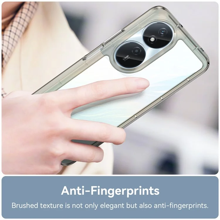 For U-Magic Enjoy 50 Plus Case TPU+Acrylic Anti-scratch Phone Back Cover - Transparent Grey