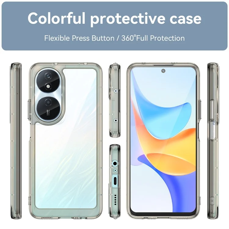 For U-Magic Enjoy 50 Plus Case TPU+Acrylic Anti-scratch Phone Back Cover - Transparent Grey