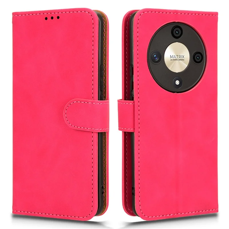 For Honor X9b 5G / Magic6 Lite 5G Case Skin-touch PU Leather Stand Wallet Cover - Rose