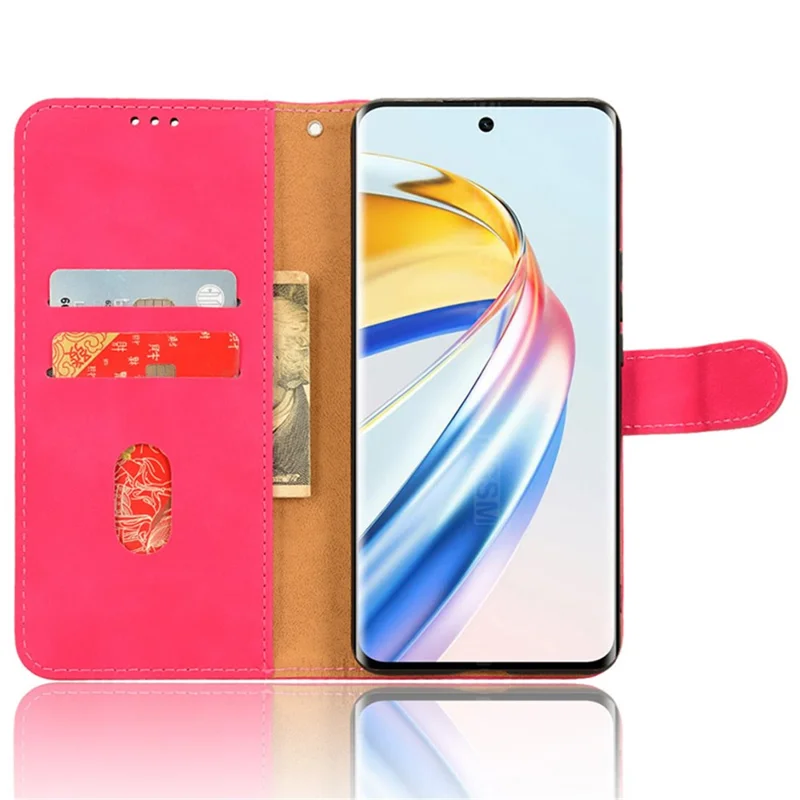 For Honor X9b 5G / Magic6 Lite 5G Case Skin-touch PU Leather Stand Wallet Cover - Rose