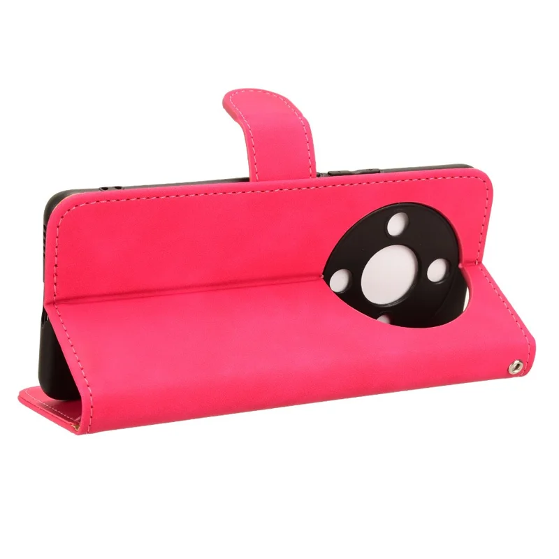 For Honor X9b 5G / Magic6 Lite 5G Case Skin-touch PU Leather Stand Wallet Cover - Rose