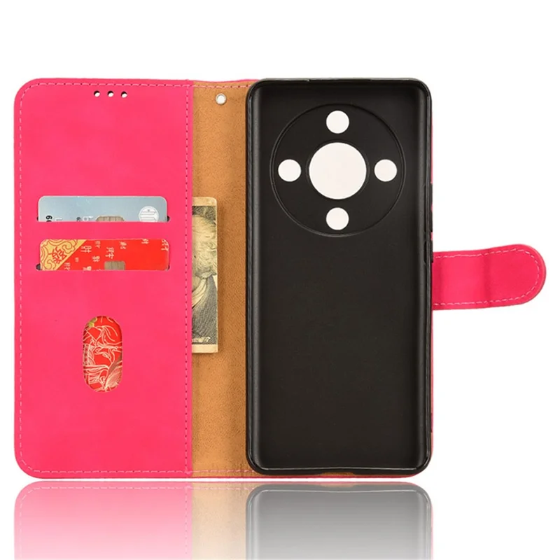 For Honor X9b 5G / Magic6 Lite 5G Case Skin-touch PU Leather Stand Wallet Cover - Rose