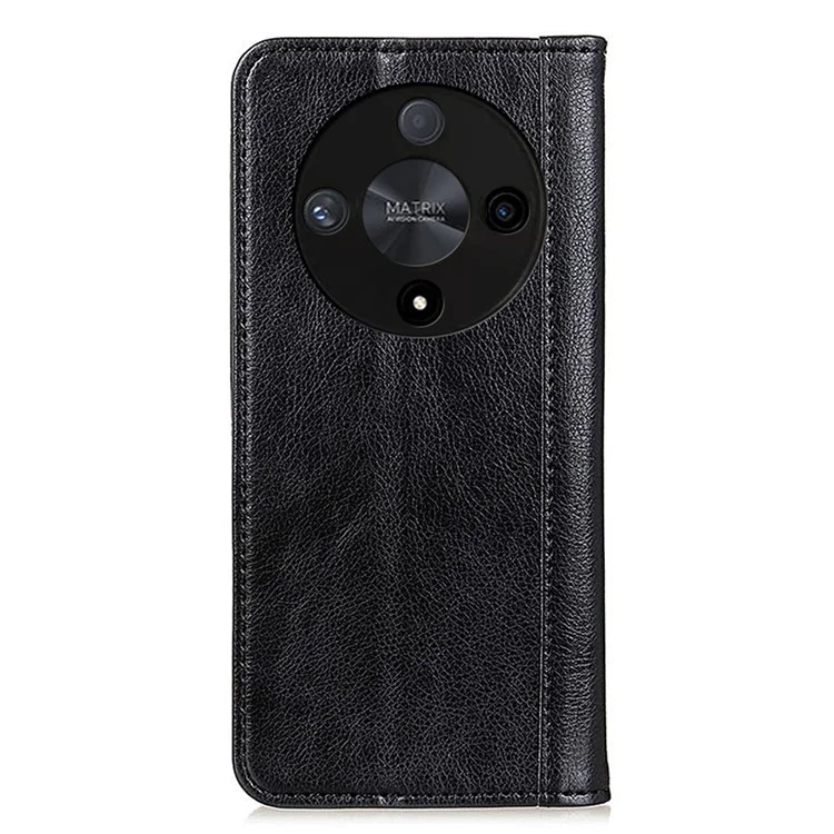 For Honor X9b 5G / Magic6 Lite 5G / X50 5G Case Litchi Texture Split Leather Shockproof Phone Cover - Black
