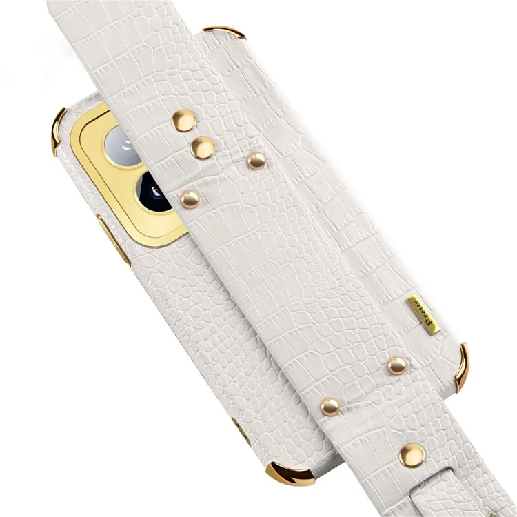 Pour Xiaomi 14 Pro Case Bracelet Électroplacage Découpe Précise Couvercle de Téléphone - Blanc