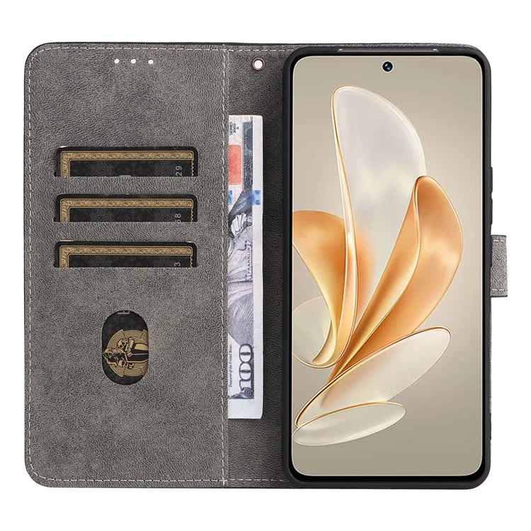 Чехол с RFID-блокировкой, подставкой и ремешком для vivo V29e (Global) 5G / Y200 (India) 5G - синий