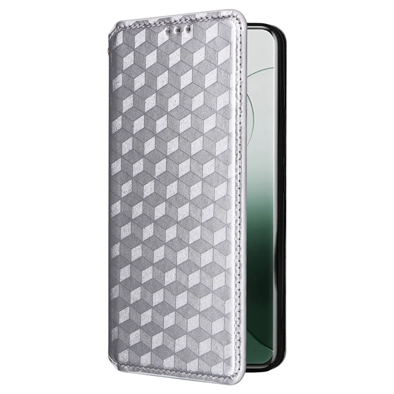 For Xiaomi 14 Pro Cell Phone Case Magnetic Closing Leather Wallet Phone Cover - Silver