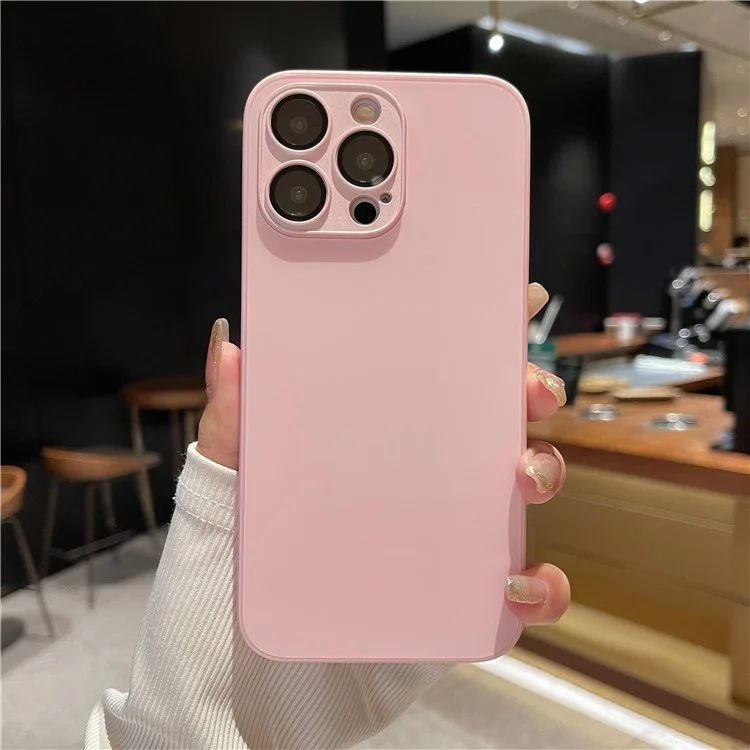 AG For iPhone 12 Pro Case TPU + Tempered Glass Matte Phone Cover - Pink