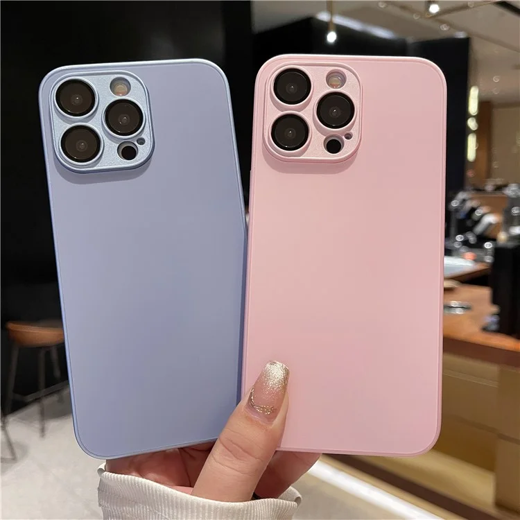 AG For iPhone 12 Pro Case TPU + Tempered Glass Matte Phone Cover - Pink