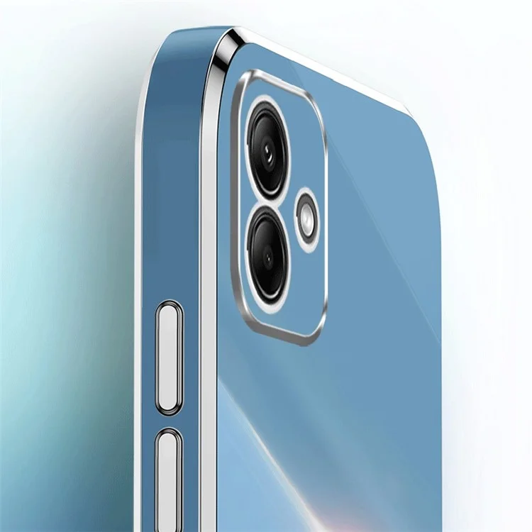 XINLI Per Samsung Galaxy A05 4G Case Electroplated Bordo in Oro TPU Cover per Cellulare - Cyan