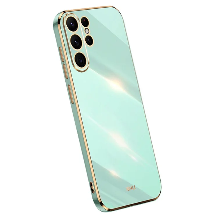XINLI Para Funda Samsung Galaxy S24 Ultra Case Electroplated Anti-scratch Phone TPU Cover - Cyan