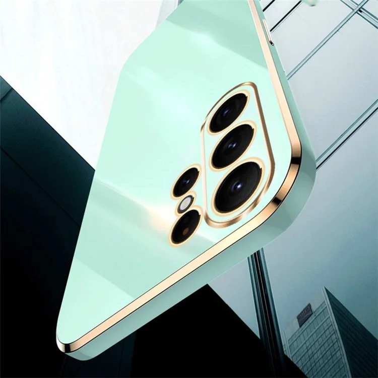 XINLI Para Funda Samsung Galaxy S24 Ultra Case Electroplated Anti-scratch Phone TPU Cover - Cyan
