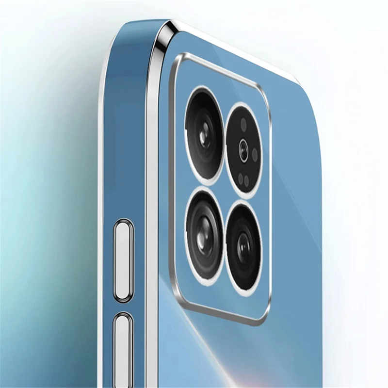 XINLI Para Xiaomi 14 Pro Case Eletrolítica TPU Ring Kickstand Phone Cover - Ciano