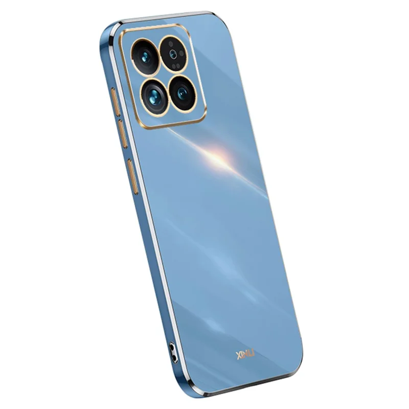 XINLI For Xiaomi 14 Pro Cover Electroplating Gold Edge TPU Anti-scratch Phone Case - Blue