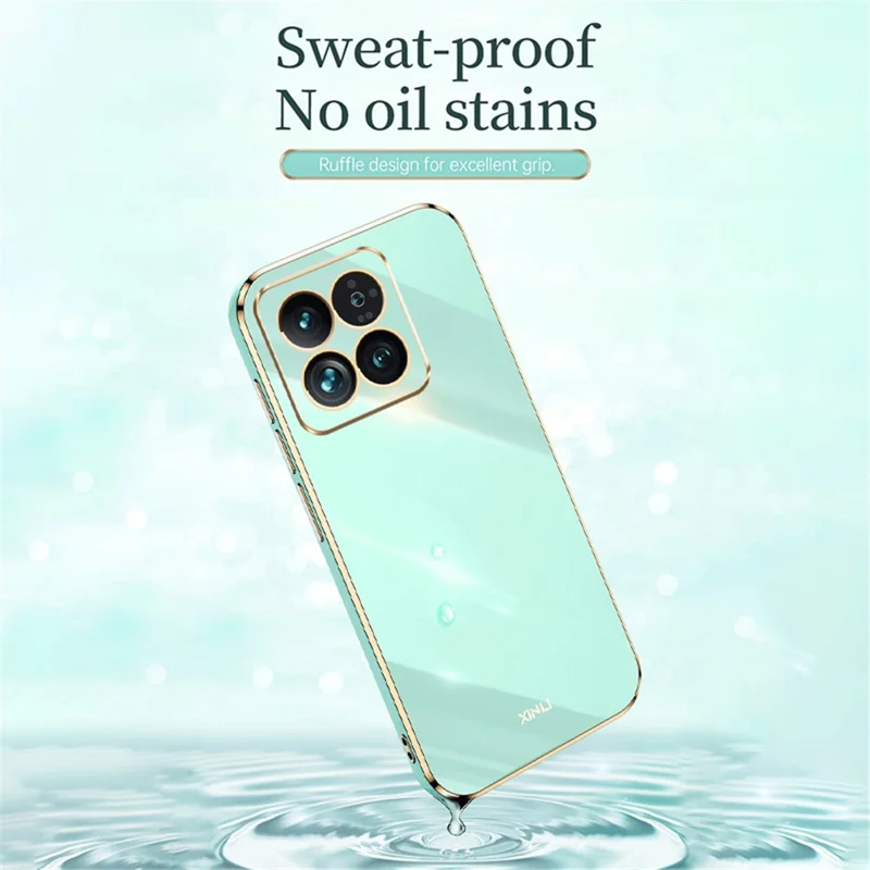 XINLI For Xiaomi 14 Pro Cover Electroplating Gold Edge TPU Anti-scratch Phone Case - Blue
