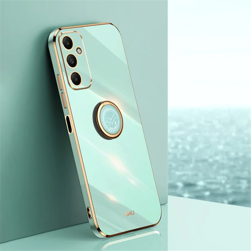 XINLI Para Funda Samsung Galaxy A05s 4G Electrochapado TPU Anti-Caída Soporte de Teléfono Cubierta - Cian