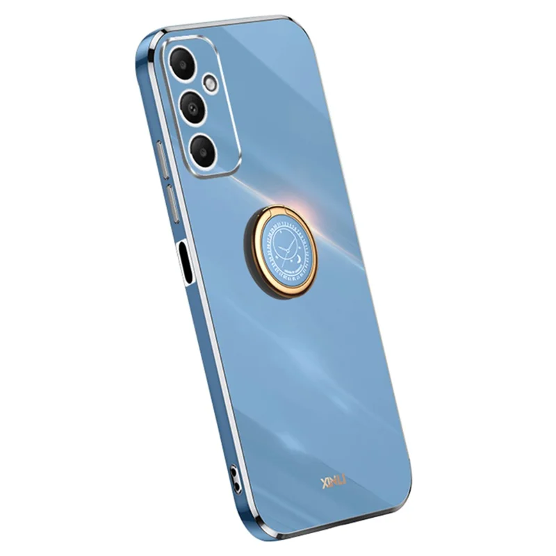 XINLI For Samsung Galaxy A05s 4G Case Electroplated TPU Anti-drop Kickstand Phone Cover - Blue
