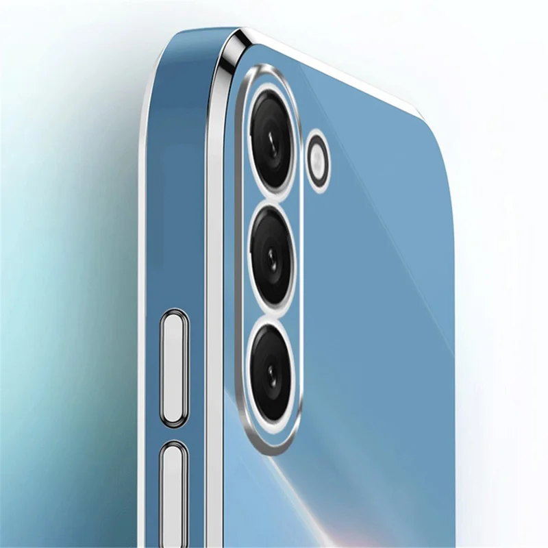 XINLI For Samsung Galaxy S24 Case Stylish Golden Edge TPU Phone Back Cover - Blue