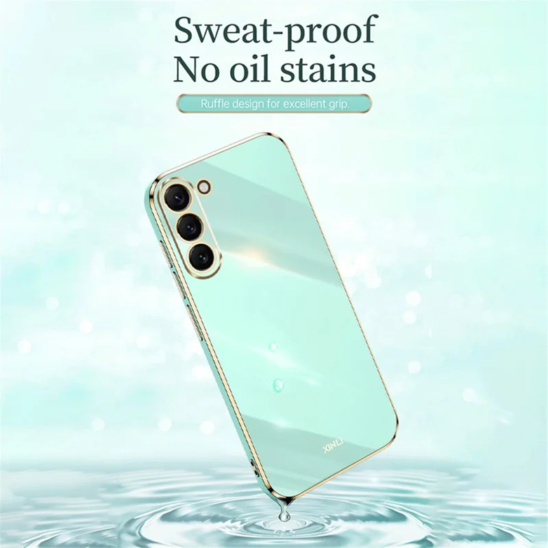 XINLI til Samsung Galaxy S24+ Taske Elektropladeret Anti-stødt TPU Telefondæksel - Cyan