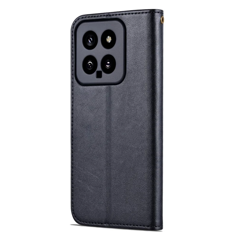 AZNS Para Xiaomi 14 Caixa Anti-scratch Carteira TPU + Capa de Telefone de Couro PU - Preto