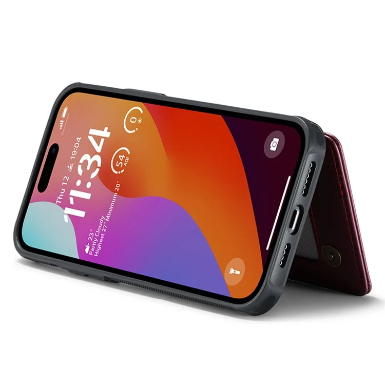 CASEME C22 Series для чехла iPhone 15 Pro Max. Чехол с держателем для карт с защитой от RFID - Красный