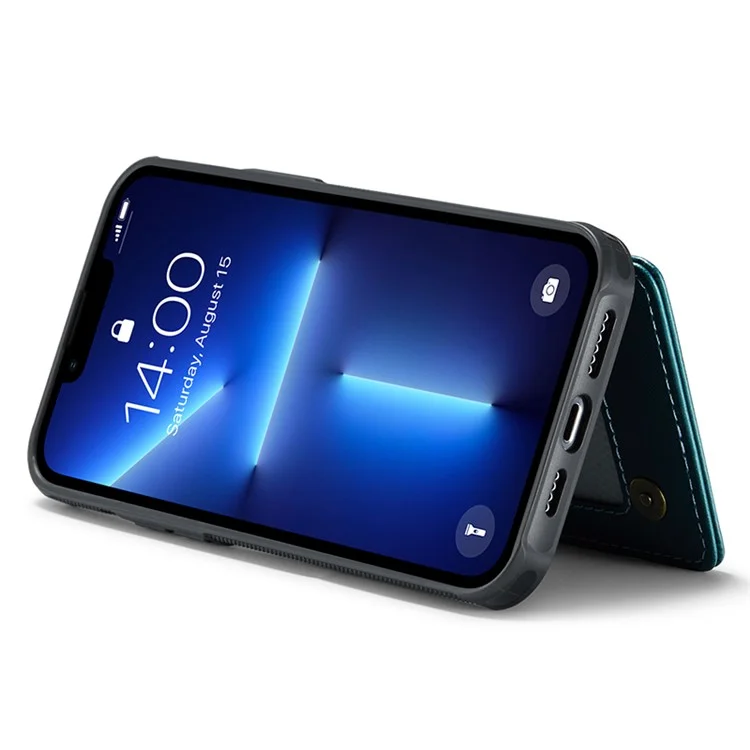 CASEME C22 Series для чехла iPhone 13 Pro Litchi Texture Phone Cover с 4 слотами для карт - зеленый