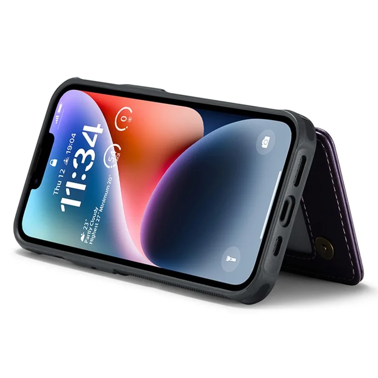 CASEME C22 Series Per iPhone 14 Plus Custodia RFID Blocking PU+TPU Custodia Telefonica - Viola