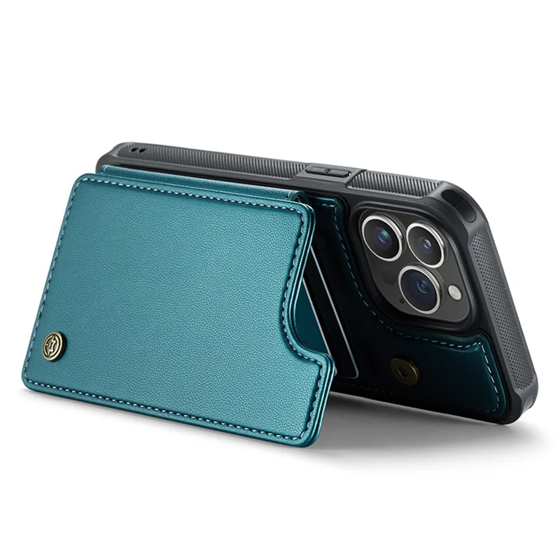 For iPhone 14 Pro Phone Case CASEME C22 Leather Back Cover with RFID Blocking Card Slots - Green