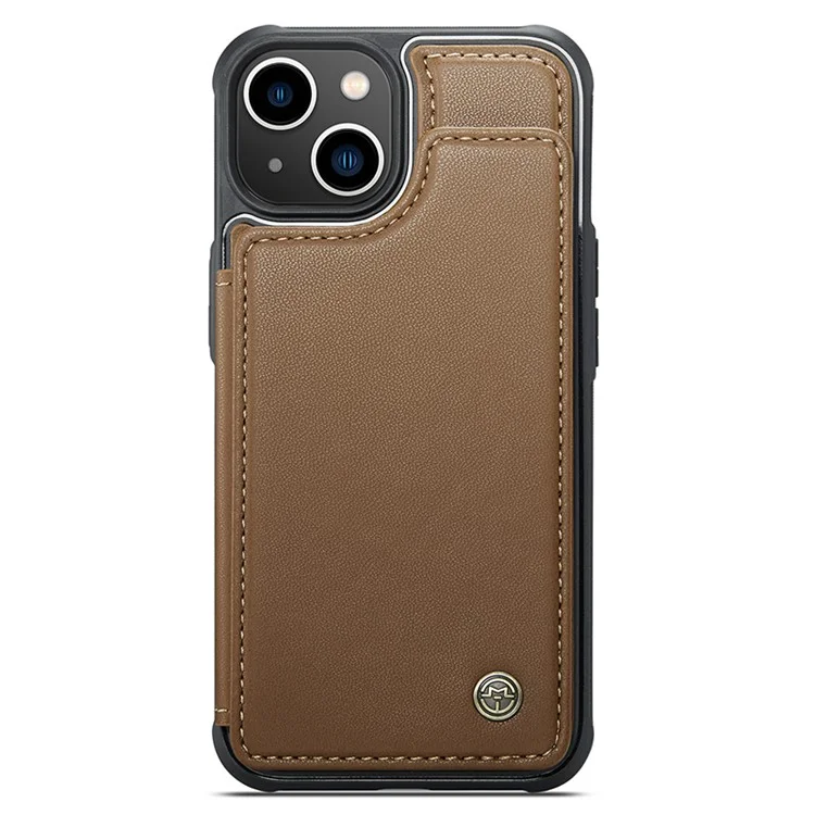 CASEME C22 Série para Caso do iPhone 14 Bloqueio RFID Suporte com 4 Slots de Cartão - Marrom