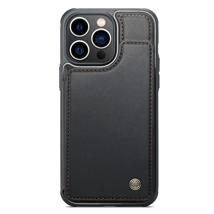 Чехол CASEME C22 Series для iPhone 13 Pro Max 6.7 дюймов PU+TPU с подставкой и защитой от RFID - черный