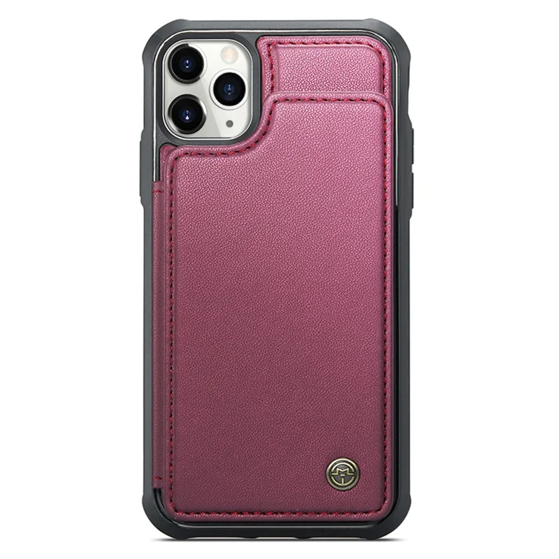 For iPhone 11 Pro Max Phone Case CASEME C22 Leather Back Cover with RFID Blocking Card Slots - Red