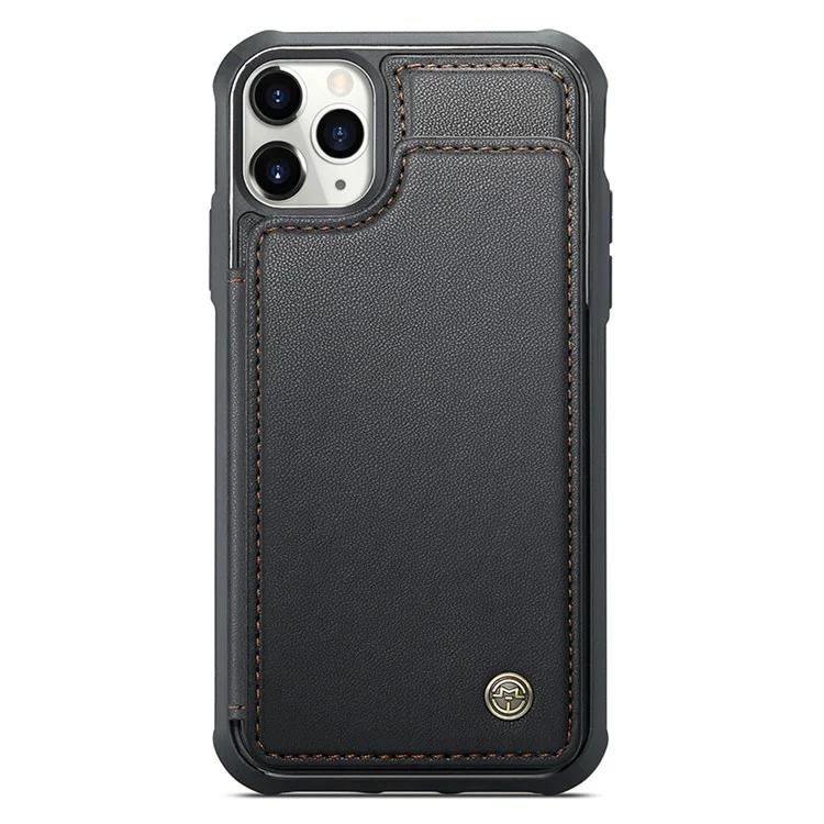 Serie Caseme C22 Para Iphone 11 Pro Case Cubierta de Teléfono Brillante Con Soporte Para Tarjetas de Kickstand - Negro