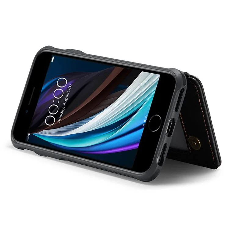 CASEME C22 Serie per iPhone 6 / 6s / 7 / 8 / SE (2020) / SE (2022) Custodia Porta Schede Supporto Telefono - Nero