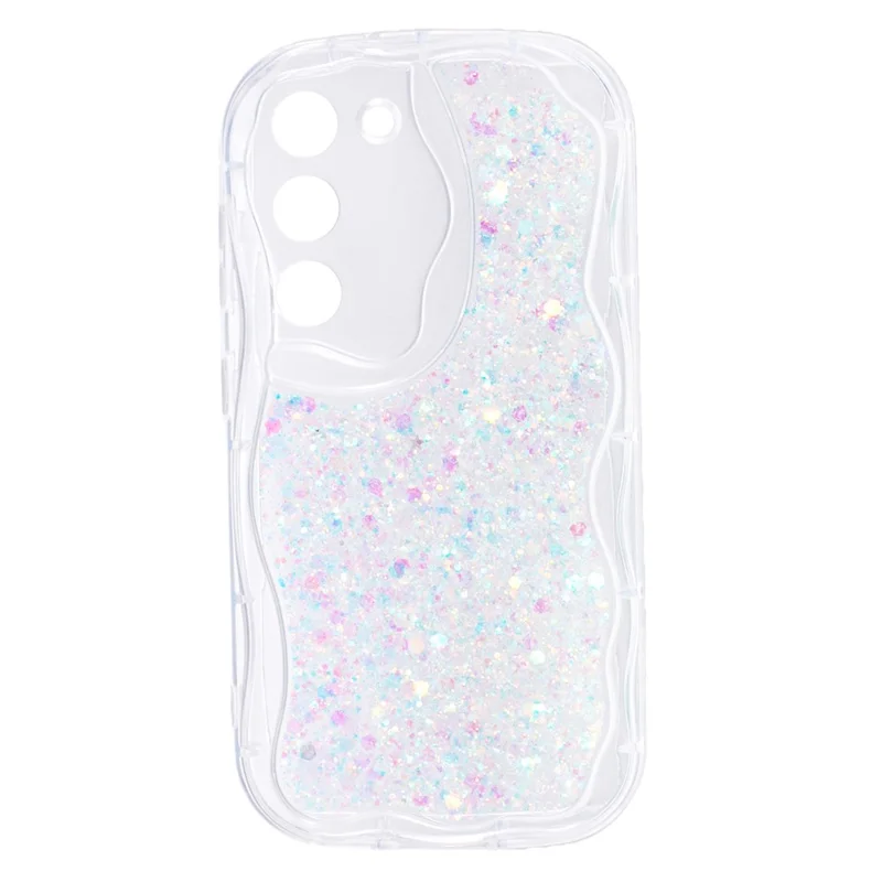 Serie JTW Para Samsung Galaxy S22 5G TPU Case Glitter Sequins Cubierta de Teléfono Epoxi - Blanco