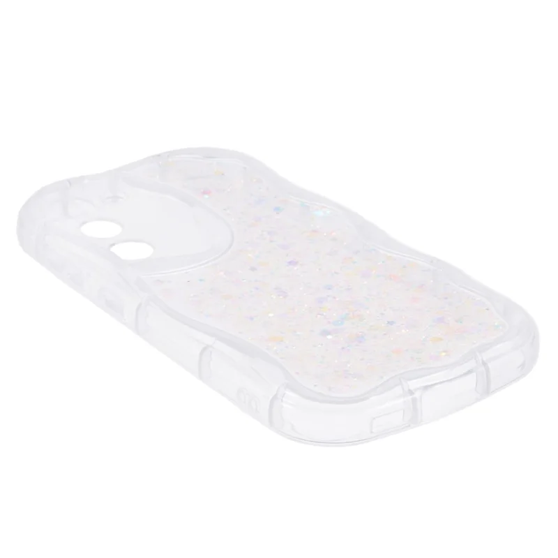 Serie JTW Para Samsung Galaxy S22 5G TPU Case Glitter Sequins Cubierta de Teléfono Epoxi - Blanco