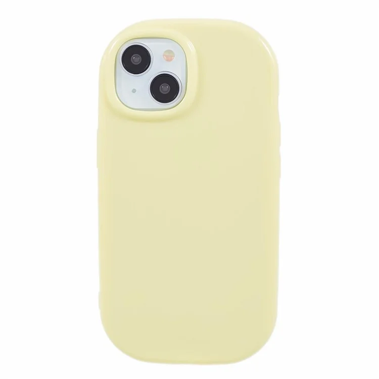 Série JQ Pour le Couvercle TPU de la Forme de Jelly Iphone 13 Forme à Gratter (Big Arrière-trou D'objectif) - Jaune