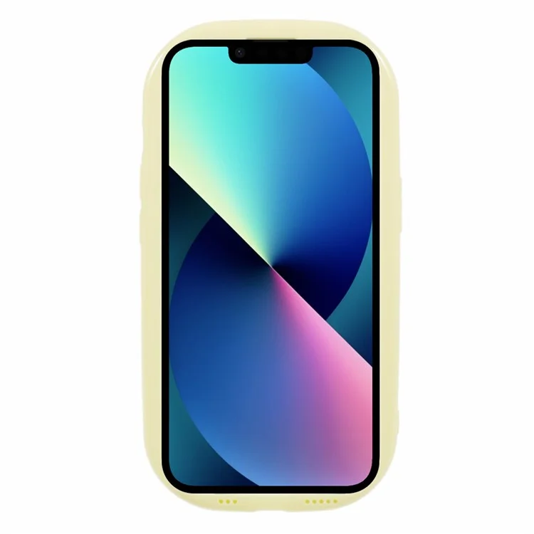 Série JQ Pour le Couvercle TPU de la Forme de Jelly Iphone 13 Forme à Gratter (Big Arrière-trou D'objectif) - Jaune