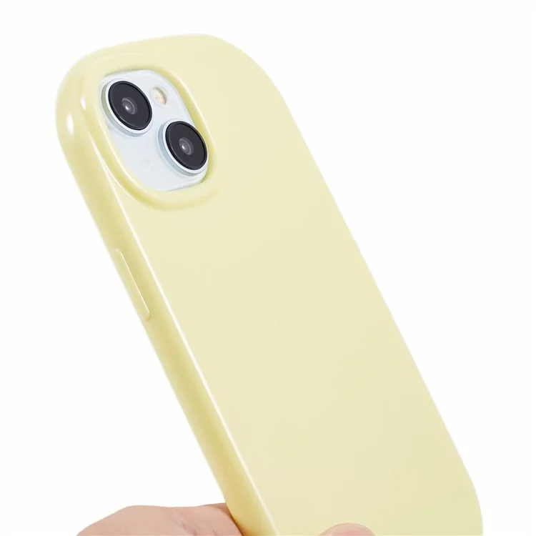 Série JQ Pour le Couvercle TPU de la Forme de Jelly Iphone 13 Forme à Gratter (Big Arrière-trou D'objectif) - Jaune