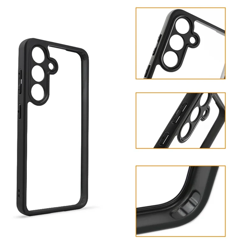 Para Samsung Galaxy S24 Capa de Smartphone Slim-Fit Resistente à Poeira Capa de PC + TPU