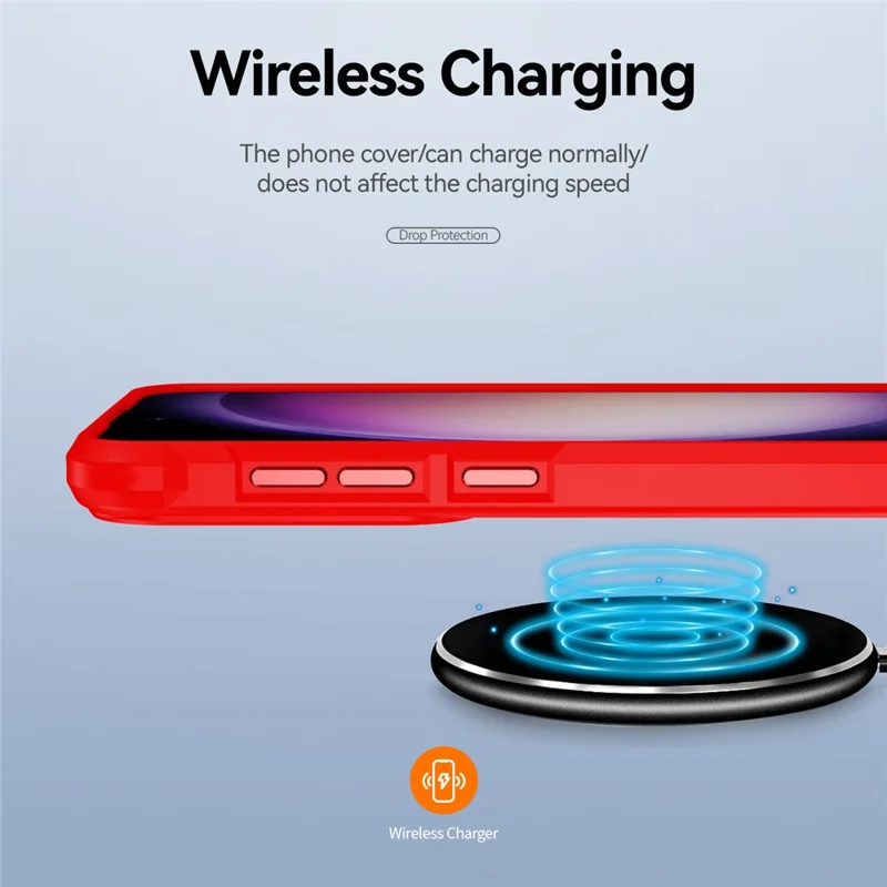 PC+TPU Phone Case for Samsung Galaxy S24+ Phone Cover with Anti-Drop Alloy Lens Frame - Red