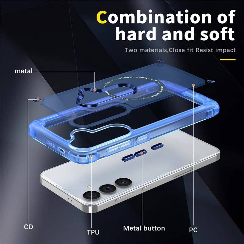 For Samsung Galaxy S24 Magnetic Case Translucent Matte Phone Cover - Blue